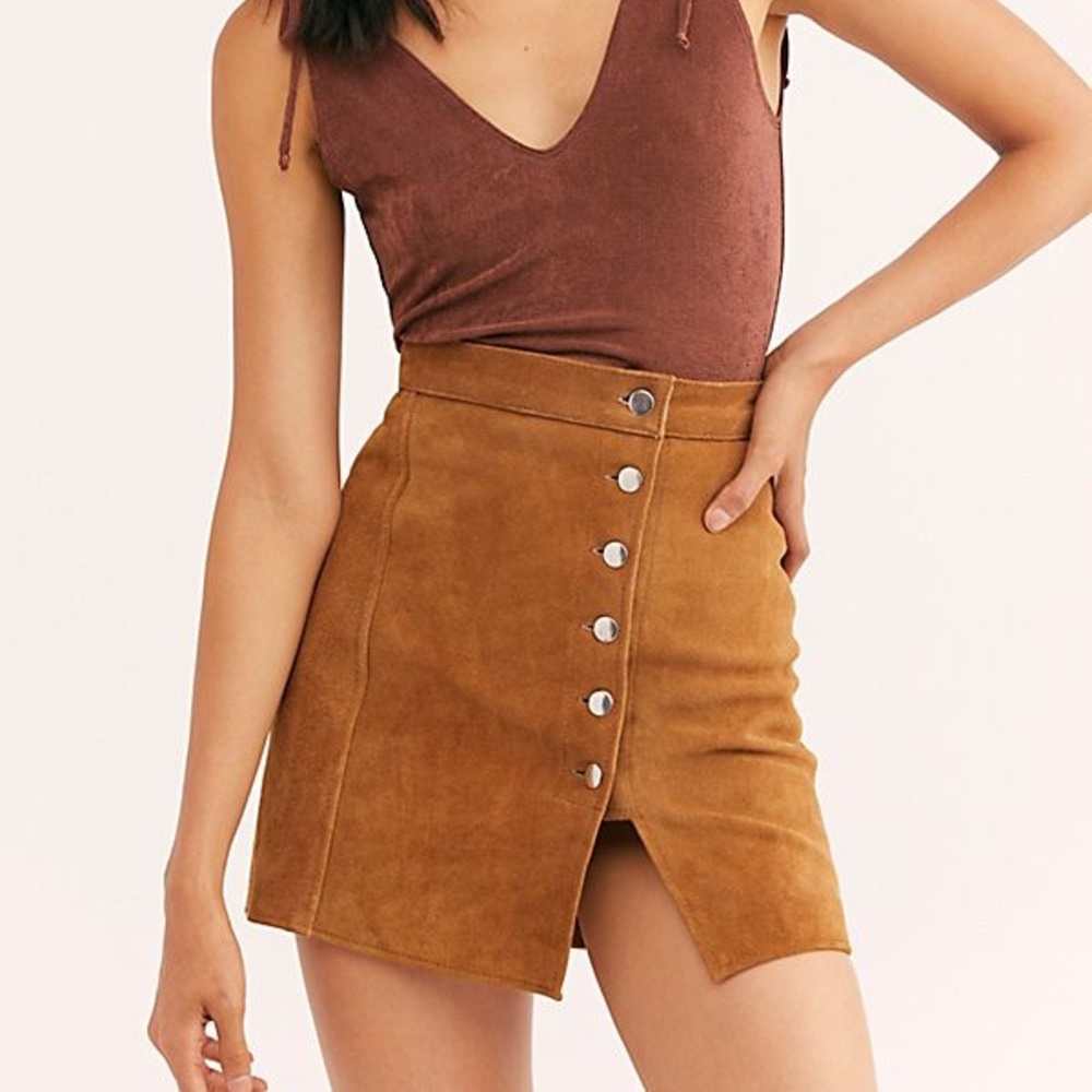 Free People Suede Mini Skirt